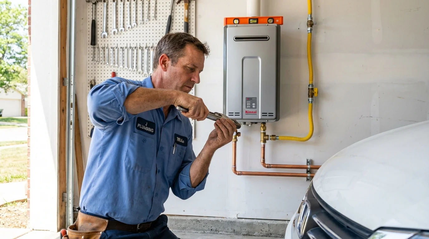 Tankless water heater installation by a Johns Plumbing LLC plumber in Aurora